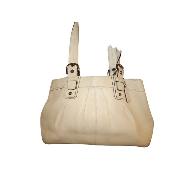 Y2K Coach F13733 Soho Leather Large Tote Shoulder Bag Purse Cream Thick Stitch - Picture 10 of 10